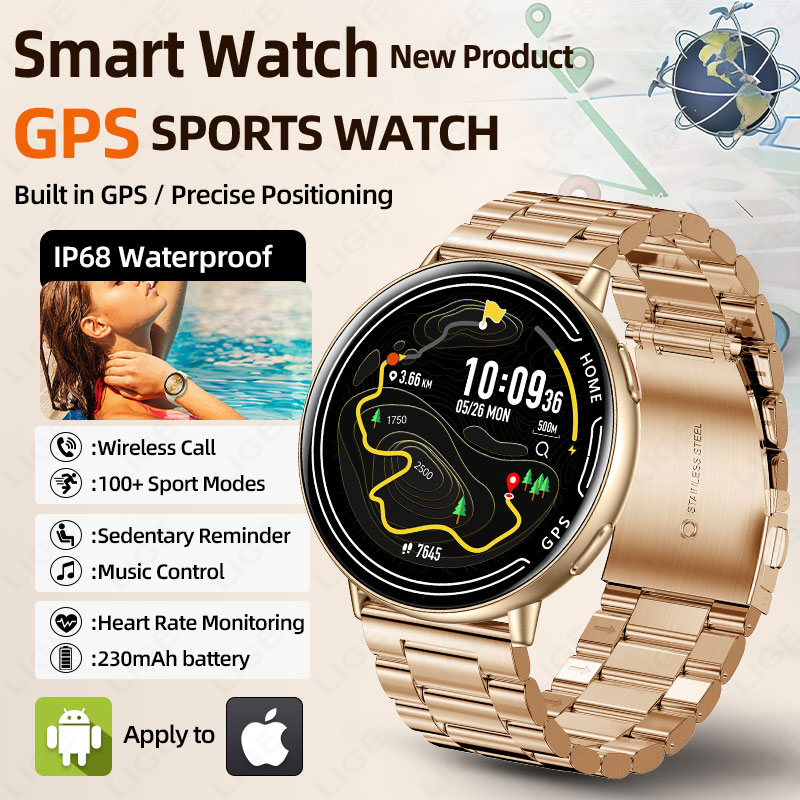 LIGE GPS Smart Watch Heart Rat - Smartwatch Watches For Women With Gps ulasan dan harga