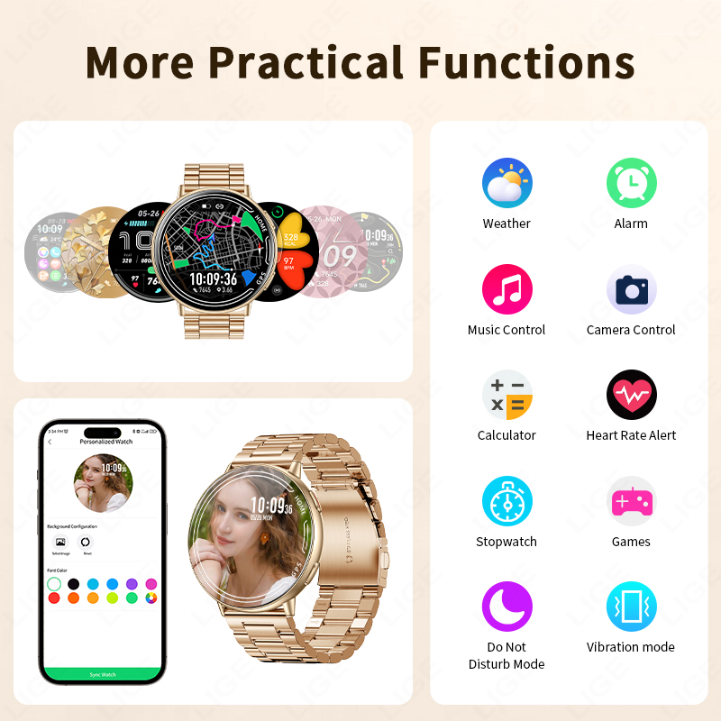 LIGE GPS Smart Watch Heart Rat - Smartwatch Watches For Women With Gps ulasan dan harga